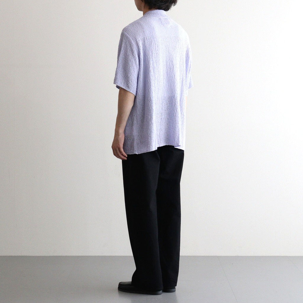 COTTON SHEER KNIT OPEN COLLAR SHIRT #LAVENDER [YK25SS0964S]