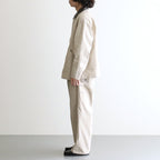 COTTON CANVAS LEATHER COLLAR WORK JACKET #BEIGE [FSC263-30032]