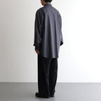 Extra Fine Wool L/S Oversized Regular Collar Shirt #GRAY [GM251-50092B]