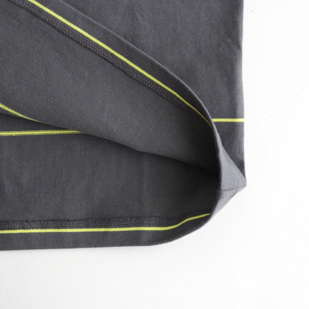 PIN BORDER L/S TEE #GRAY×YELLOW [FSC261-70261]