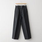 GARMENT-DYED FINX LIGHT CHINO ONE-TUCK WIDE PANTS #BLACK [A26SP05LF]