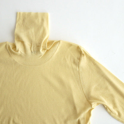 HIGH GAUGE SHEER RIB TURTLE NECK L/S TEE #YELLOW [A00T02HF]