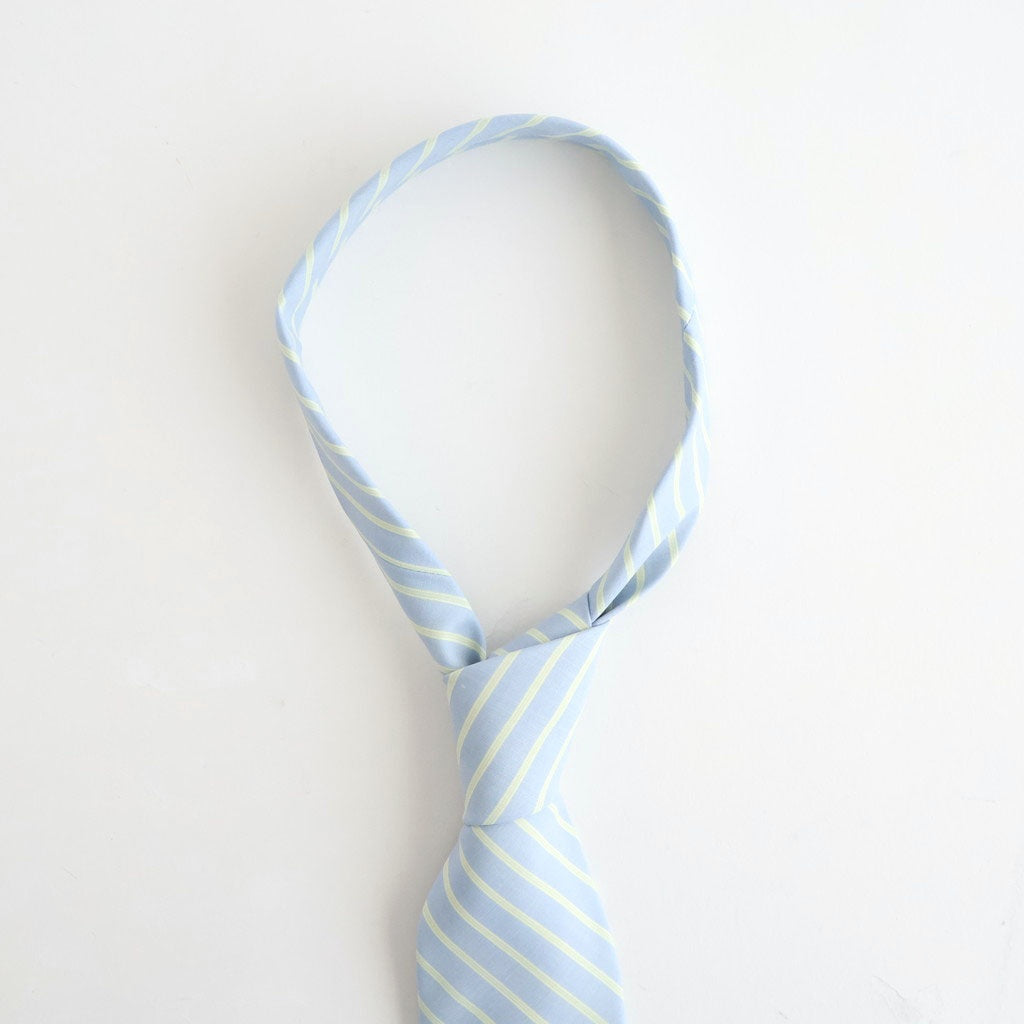 SUPER FINE WOOL STRIPE TIE #SAX BLUE STRIPE [A26ST03WW]