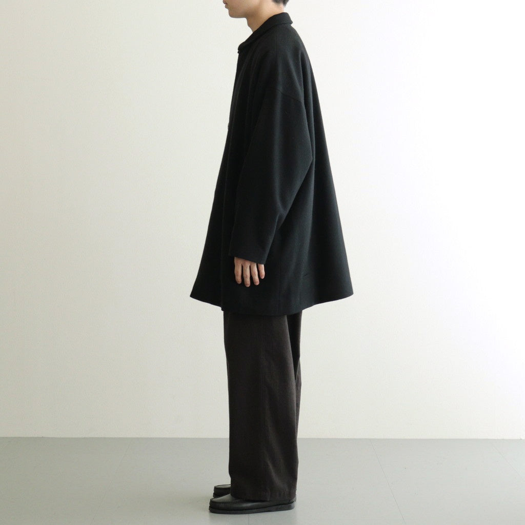 メルトンBigハーフコート #BLACK [D225-C548]