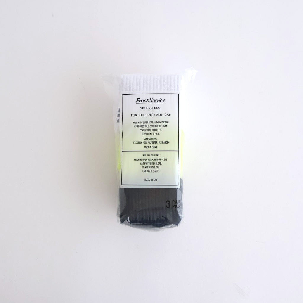 SIGNATURE 3-PACK SOCKS #WHT x YEL x NVY [FSP254-90043B]