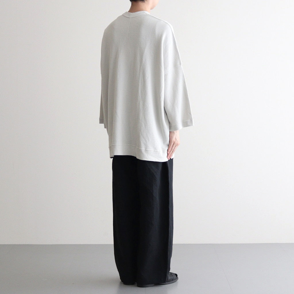 FSSOT | 製品染 30/-スパンポリエステルワッフル クルーネックオーバーサイズプルオーバー #ASH WHITE [GE_FR1203TF]