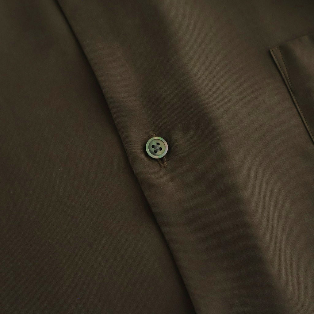 CUPRO TWILL OVERSIZED LS SHIRT #DARK BROWN [ST.1459]