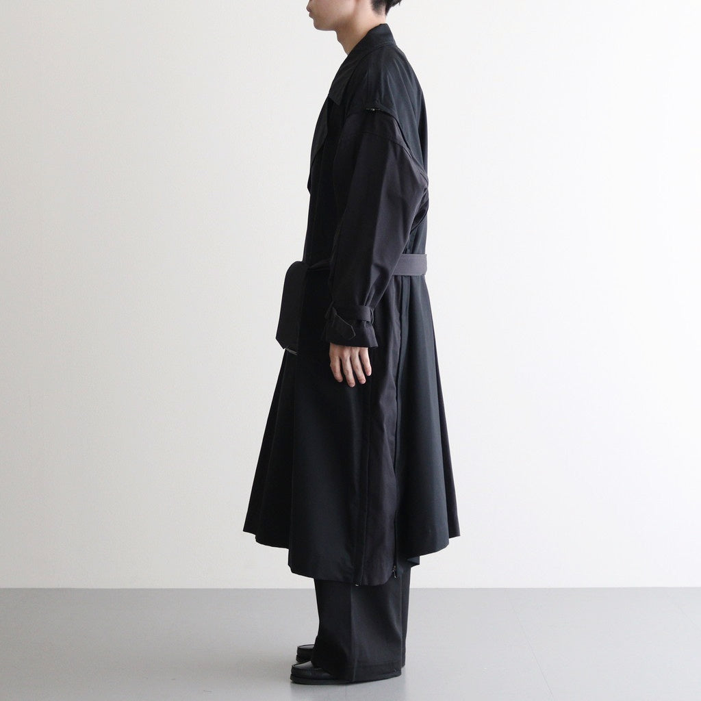 DETACHABLE WIDE TRENCH COAT #BLACK [YK24FW0736C] – ciacura