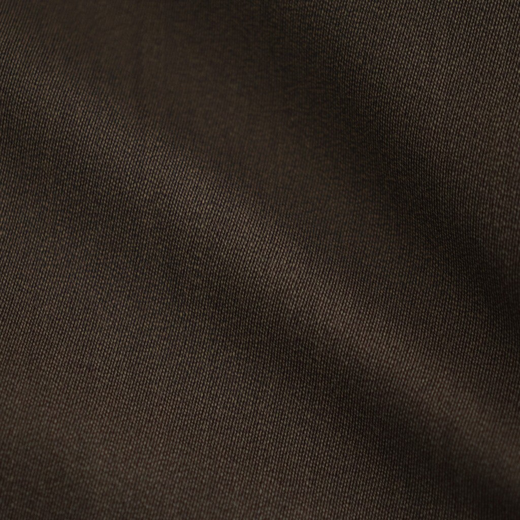 REVERSIBLE WOOL TWISTED TWILL / SHEEP LEATHER HALF COAT #BROWN CHAMBRAY × BLACK [A26AC01AN]
