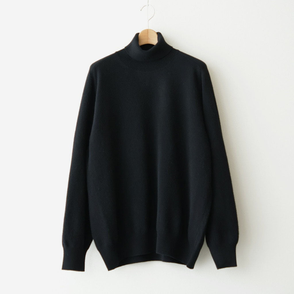 EXTRA FINE WOOL KNIT TURTLE NECK LS #BLACK [ST.1635]