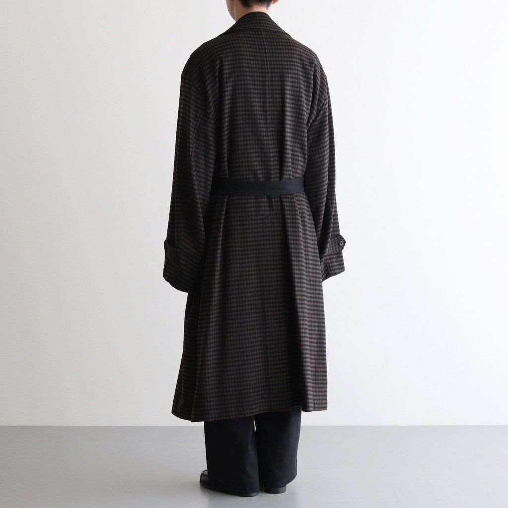 DOUBLE LAPELED DOUBLE BREASTED COAT #GINGHAM x BLACK [ST.603]