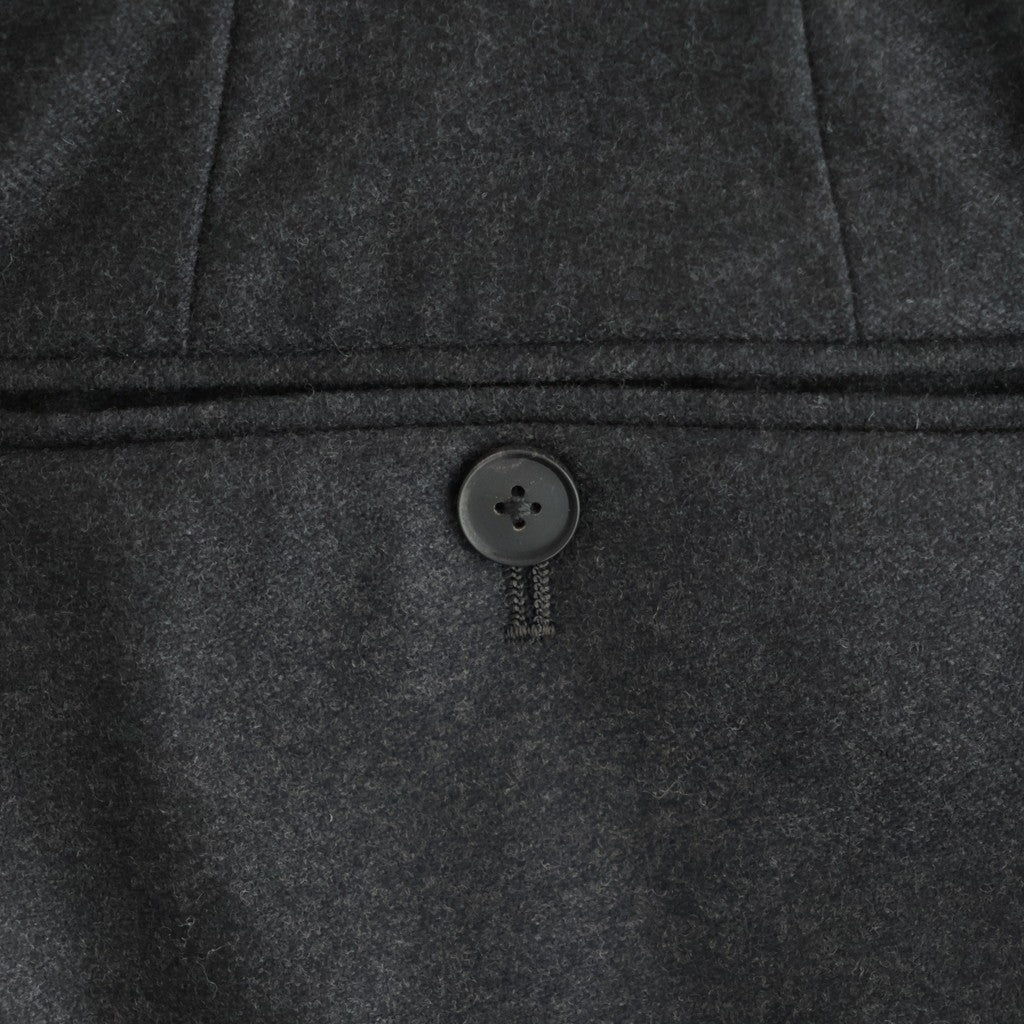 WOOL FULLING FLANNEL ONE-TUCK SLACKS #TOP CHARCOAL [A26AP03CF]