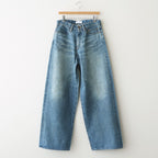 FADED MODERN DENIM PANTS WIDE CUT #FADED INDIGO [25330402]