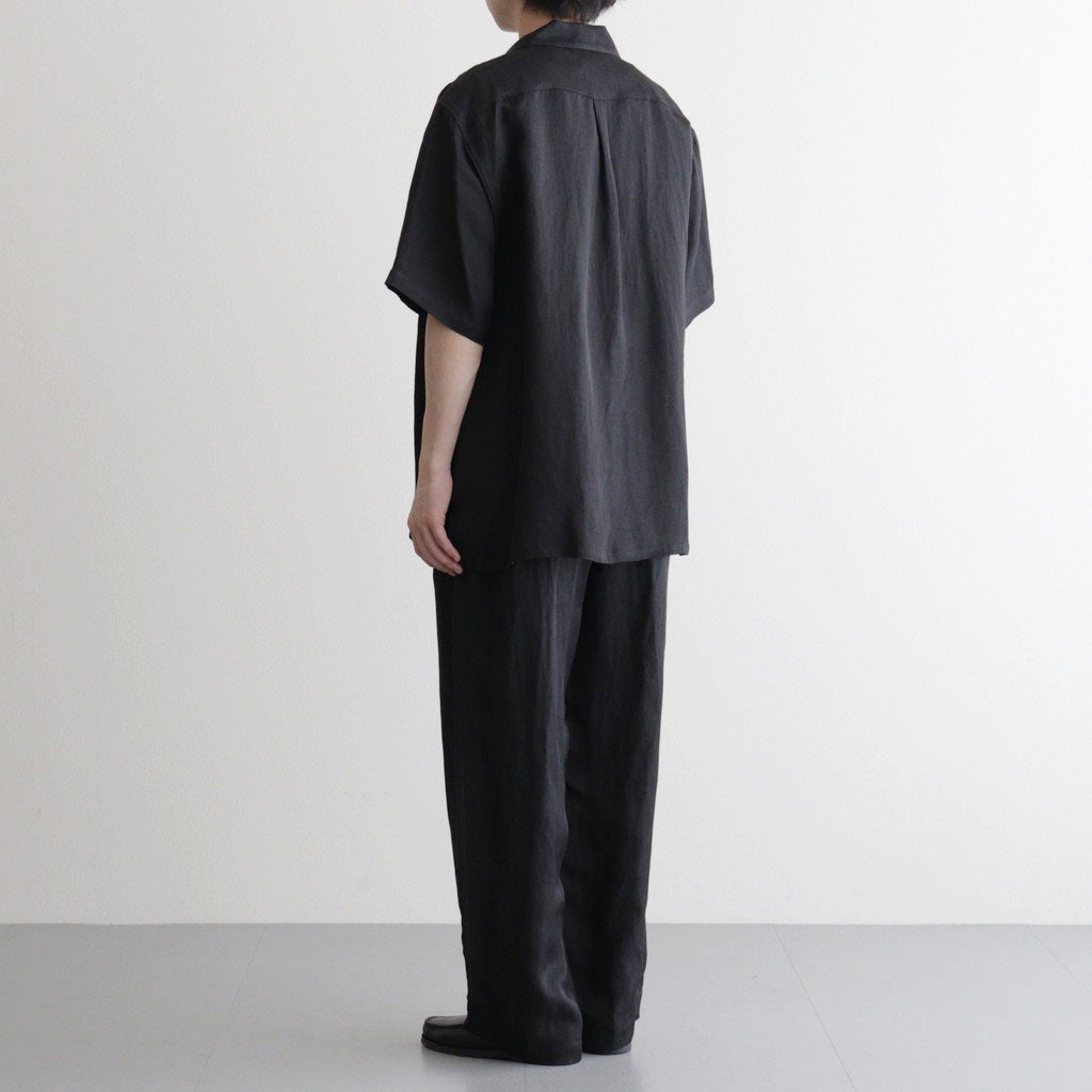 VIS/LI BRIGHT TWILL OPEN COLLAR SS SHIRT #DARK CHARCOAL [ST.1463