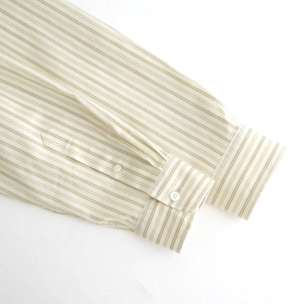 COTTON SILK STRIPE SHIRT #IVORY STRIPE [A26SS01CS]