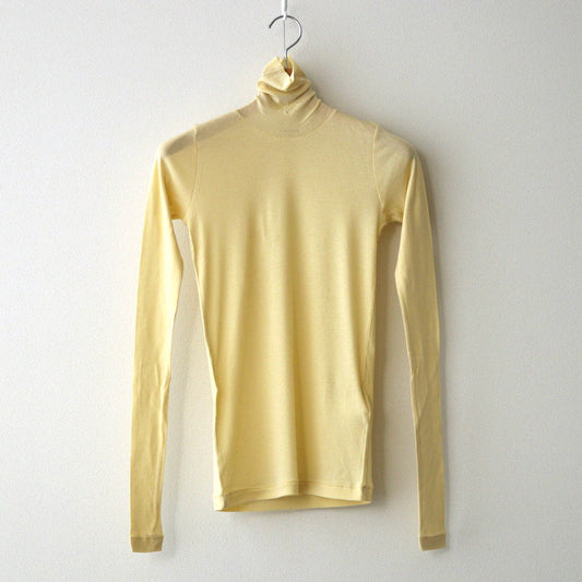 HIGH GAUGE SHEER RIB TURTLE NECK L/S TEE #YELLOW [A00T02HF]