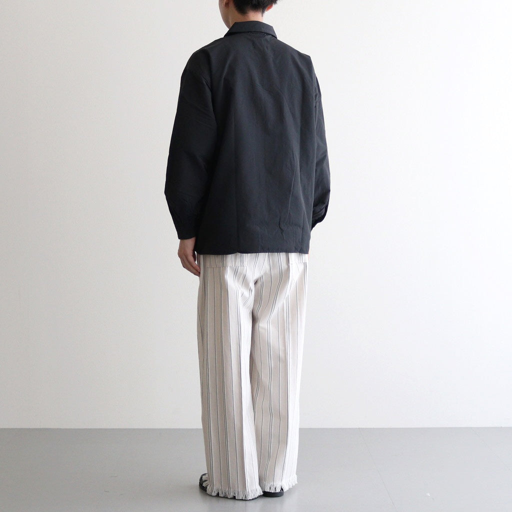 STRIPE BELTED WIDE LEG TROUSERS #IVORY [YK24SS0641P]