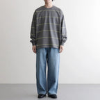 PIN BORDER L/S TEE #GRAY×YELLOW [FSC263-70089]