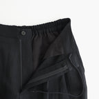 VIS/LI BRIGHT TWILL WIDE EASY TROUSERS #BLACK [ST.1466]