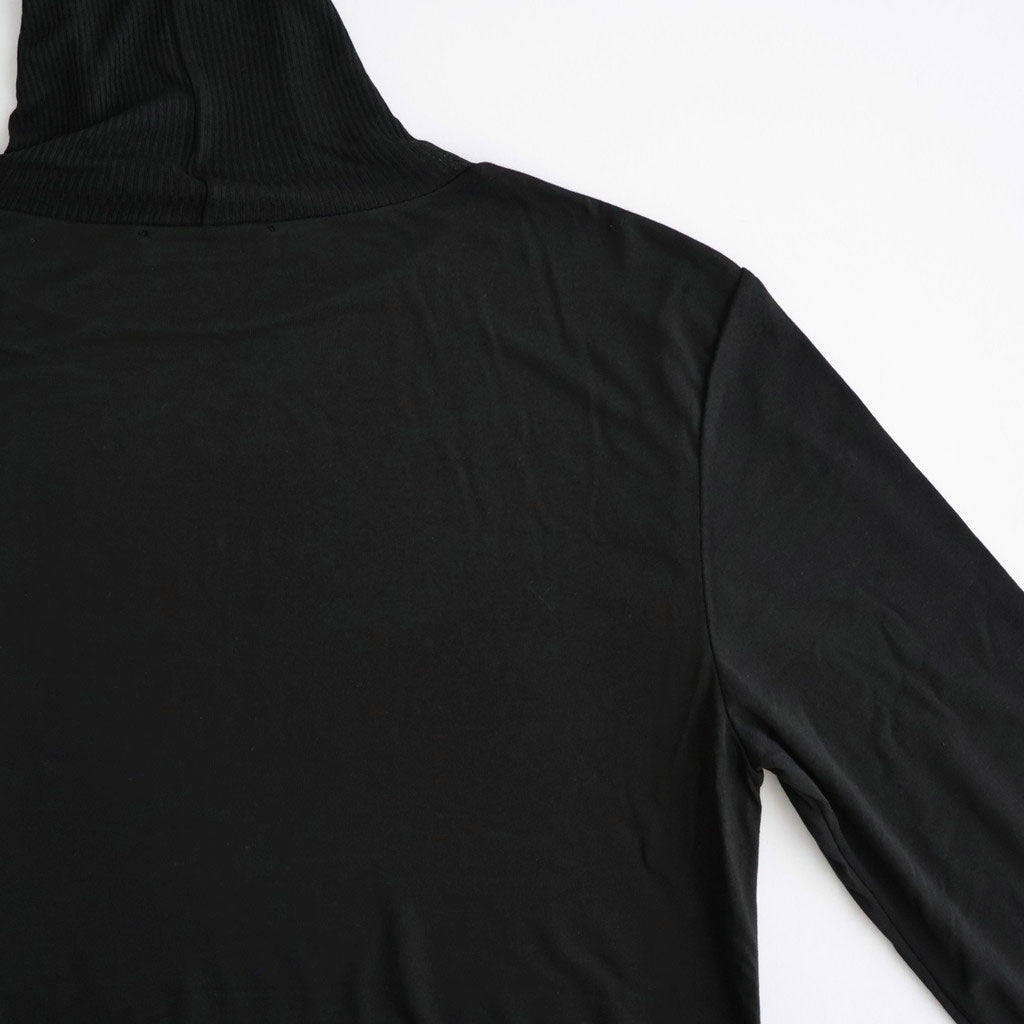 MODAL SILK JERSEY TURTLENECK PULLOVER #BLACK [KKAGLW0012]