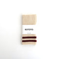 STRIPE SEAMLESS HAND WARMER ”MERINO LAMBS WOOL” #OFF WHITE/MAROON [R5092-AW25]