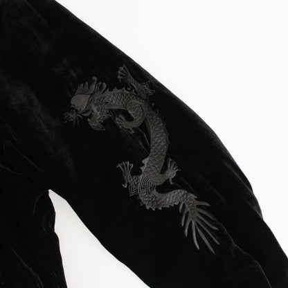 VINTAGE SATIN / VELVET REVERSIBLE ZIP JACKET #GREIGE / BLACK [ST.1047]