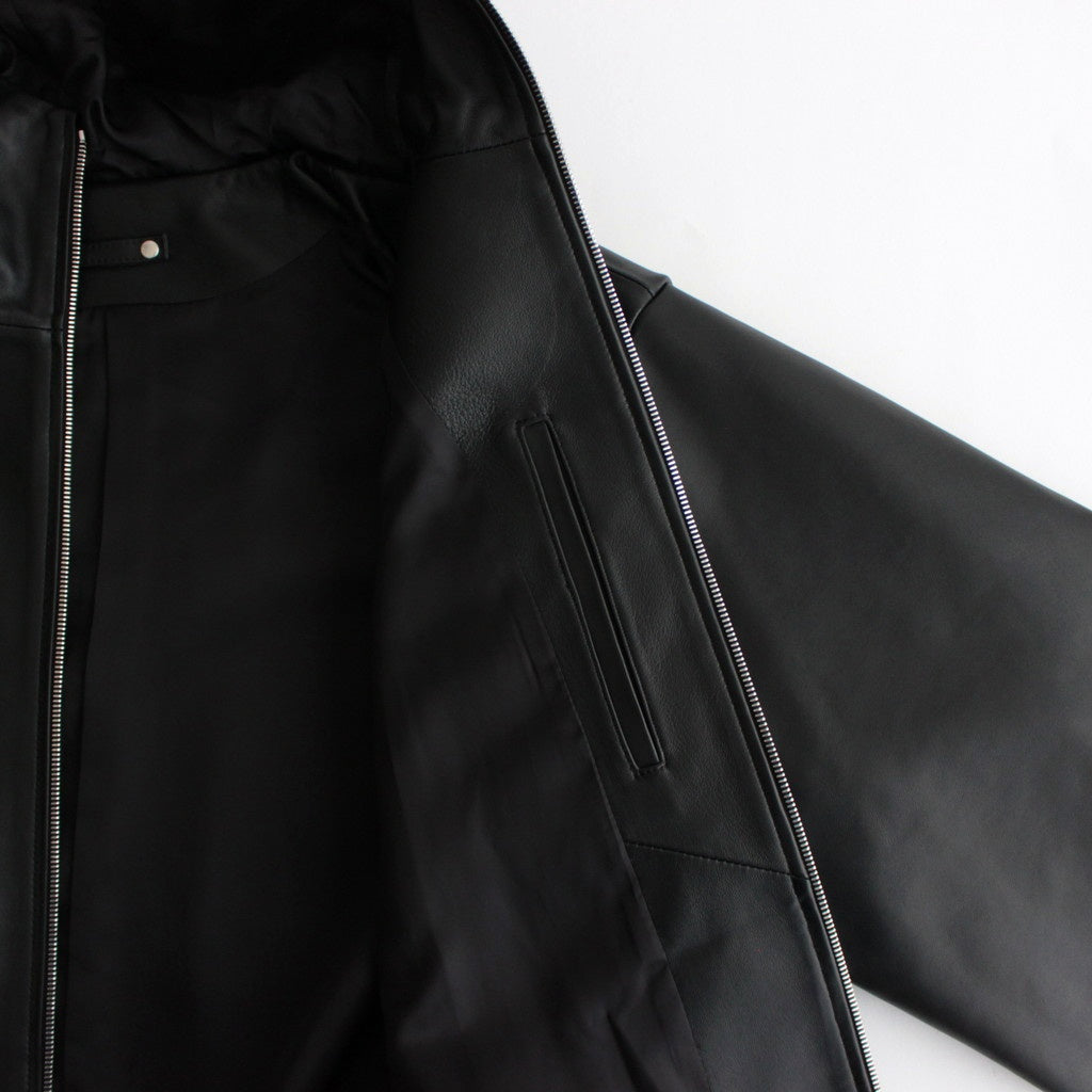 ジャケット・アウター short leather jacket black LEATHER HOODED SHORT JACKET #BLACK [ST.1063] – ciacura