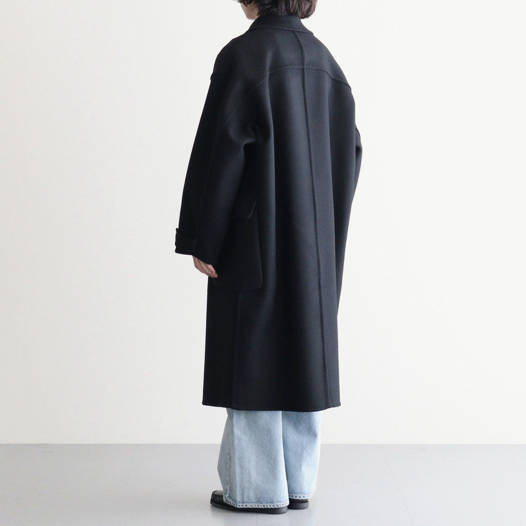 Wool Cashmere Double Breasted Rever Coat #Black [YK26FW01317C]