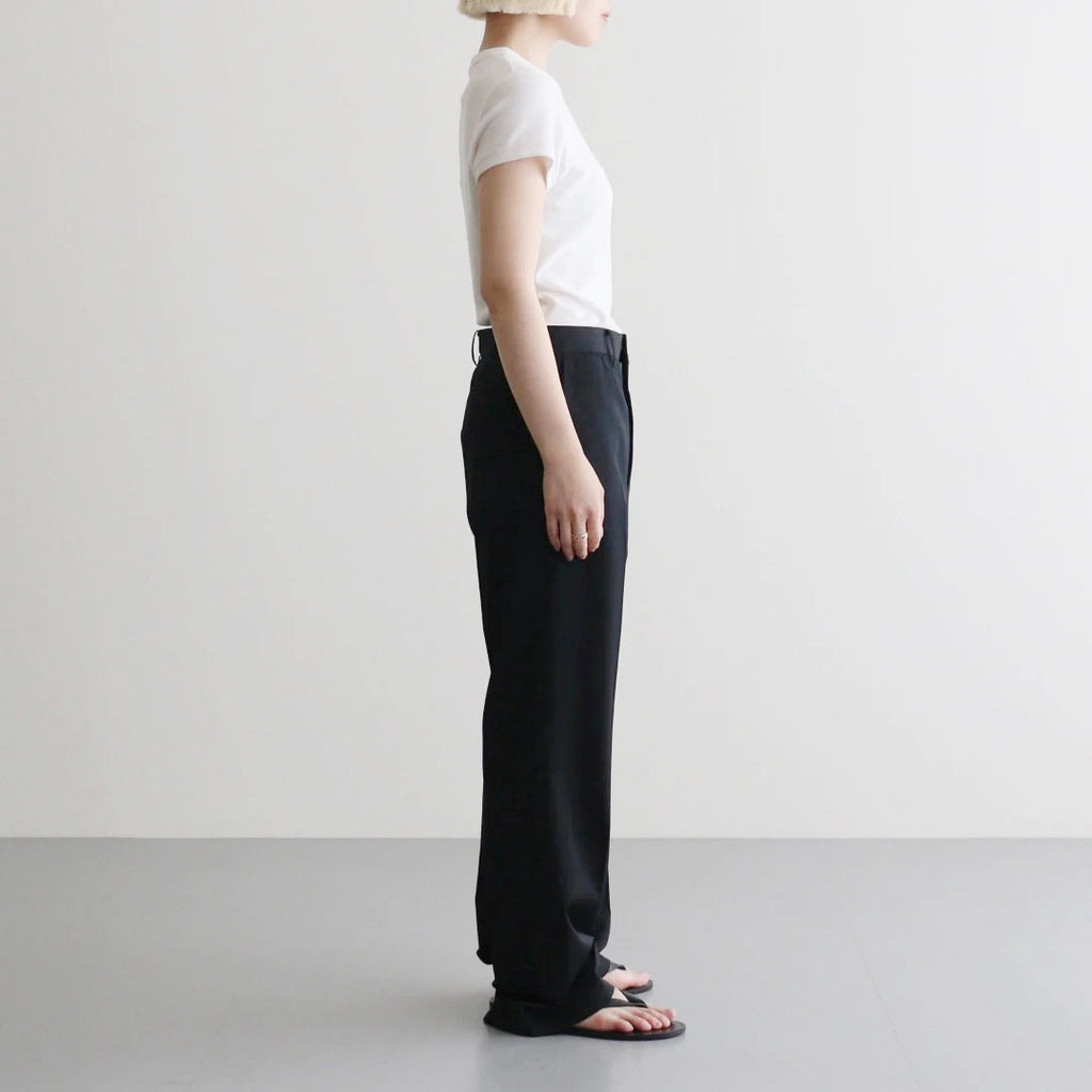LIGHT WOOL MAX GABARDINE SLACKS #TOP BLACK [A26AP05MG]