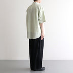 WASHED FINX TWILL BIG HALF SLEEVED SHIRT #LIGHT GREEN [A25SS03TN]