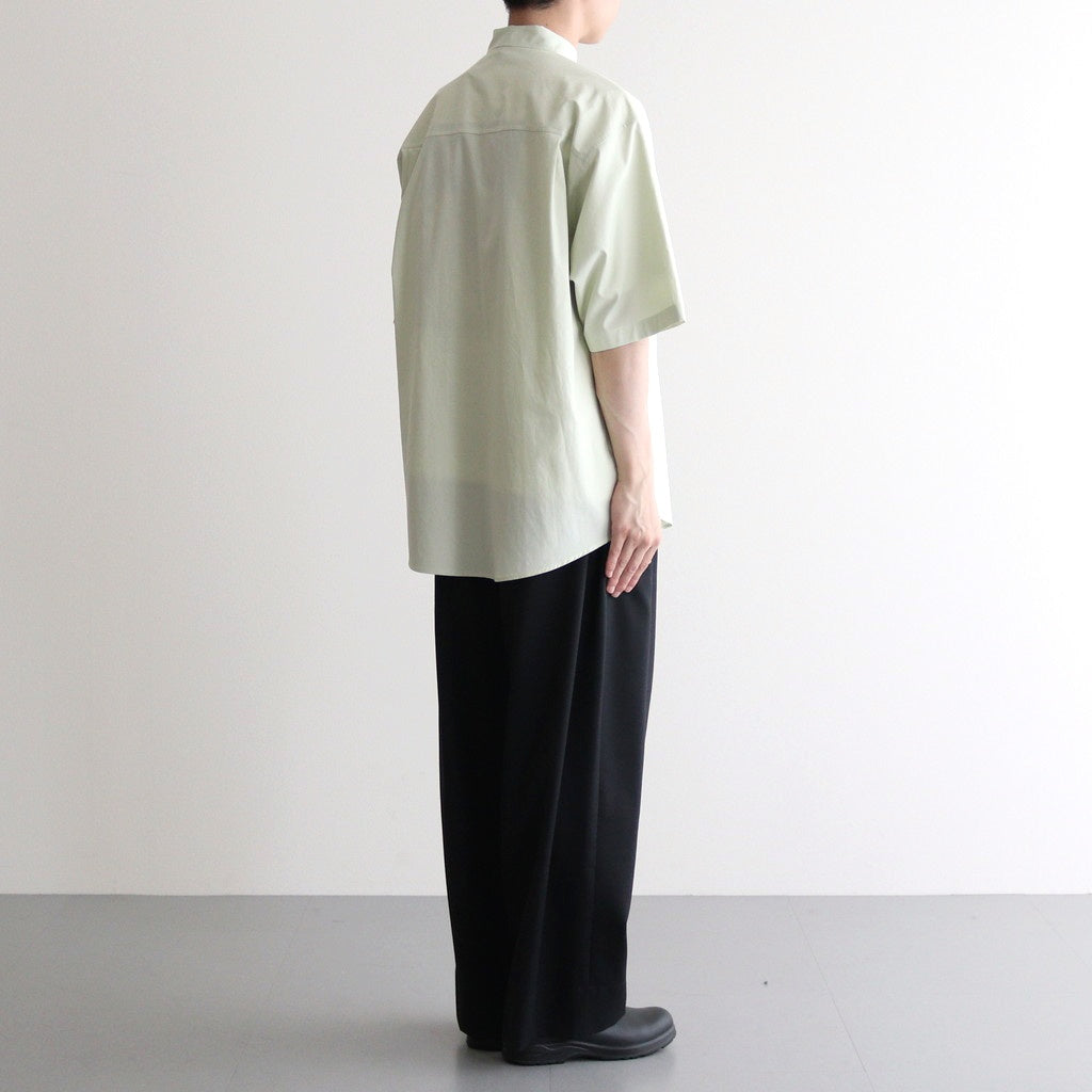WASHED FINX TWILL BIG HALF SLEEVED SHIRT #LIGHT GREEN [A25SS03TN]