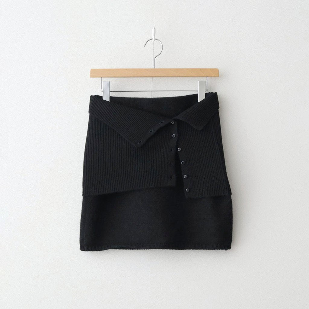 Layered Knit Skirt #BLK [12520808]