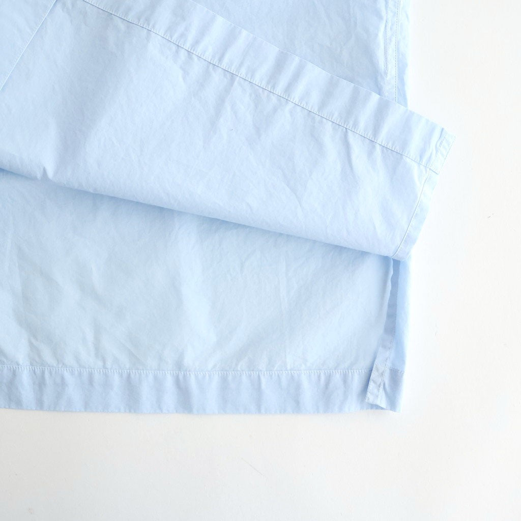 SHRINK COTTON LAWN OVERSIZED HALF SLEEVE SHIRT #SAX [BLAGLM0402]