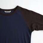 SUPER HIGH GAUGE SHEER RIB RAGLAN P/O #NAVY × DARK BROWN [A26SP06HF]