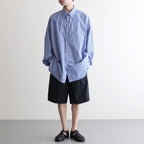 SIDOGRAS L/S Oversized Regular Collar Shirt #BLUE STRIPE [GM252-50010]