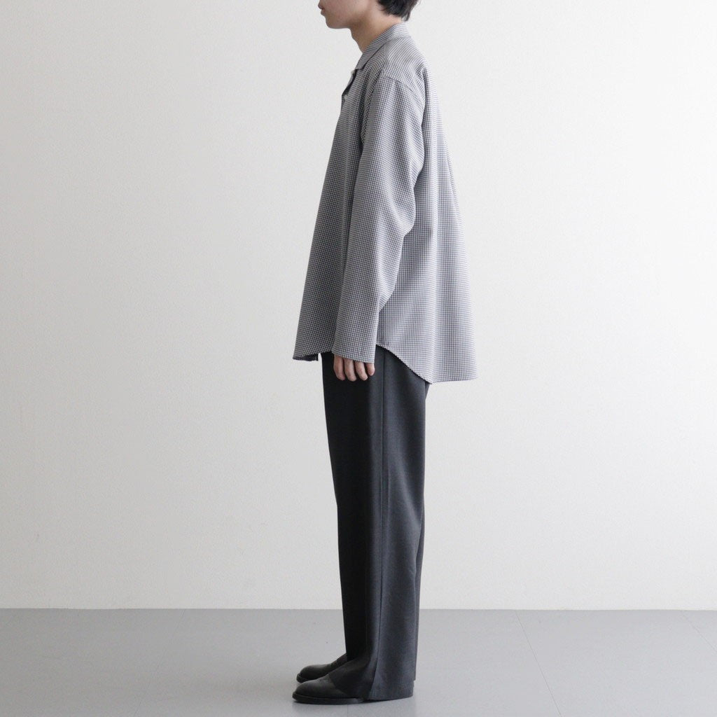 Wool Lounge Shirt #White & Navy Gingham [OFH010SH21]