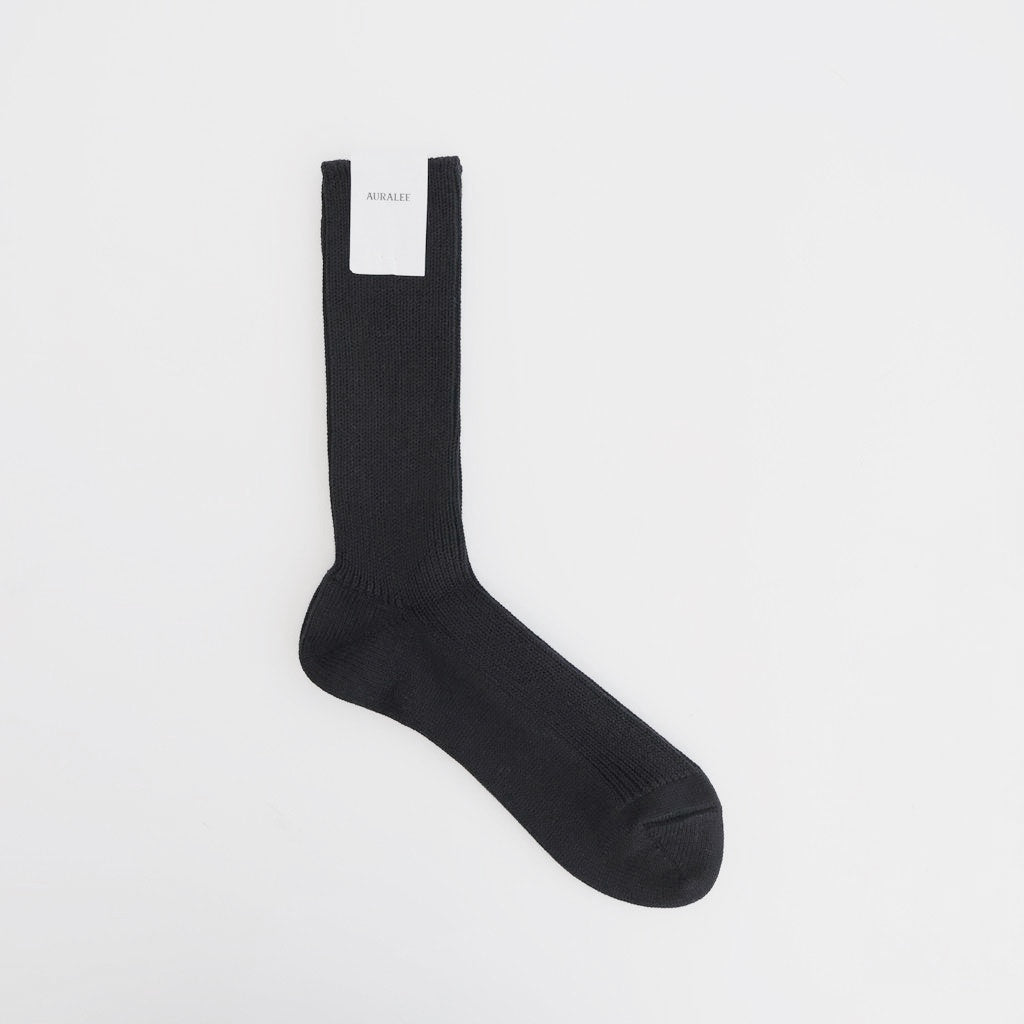 COTTON LOW GAUGE SOCKS #BLACK [A26SS03SX-M]