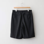 Melange Herringbone Pleated Wide Shorts #BLACK [GM261-40333]
