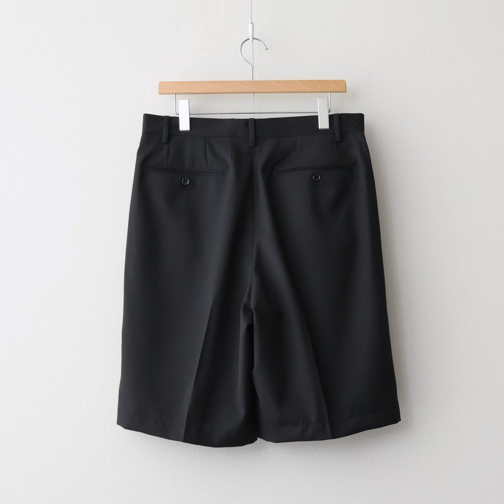 Melange Herringbone Pleated Wide Shorts #BLACK [GM261-40333]