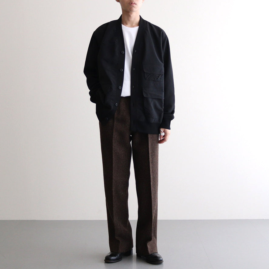 シルケット裏毛 カーディガン #BLACK [HN-T001-051]