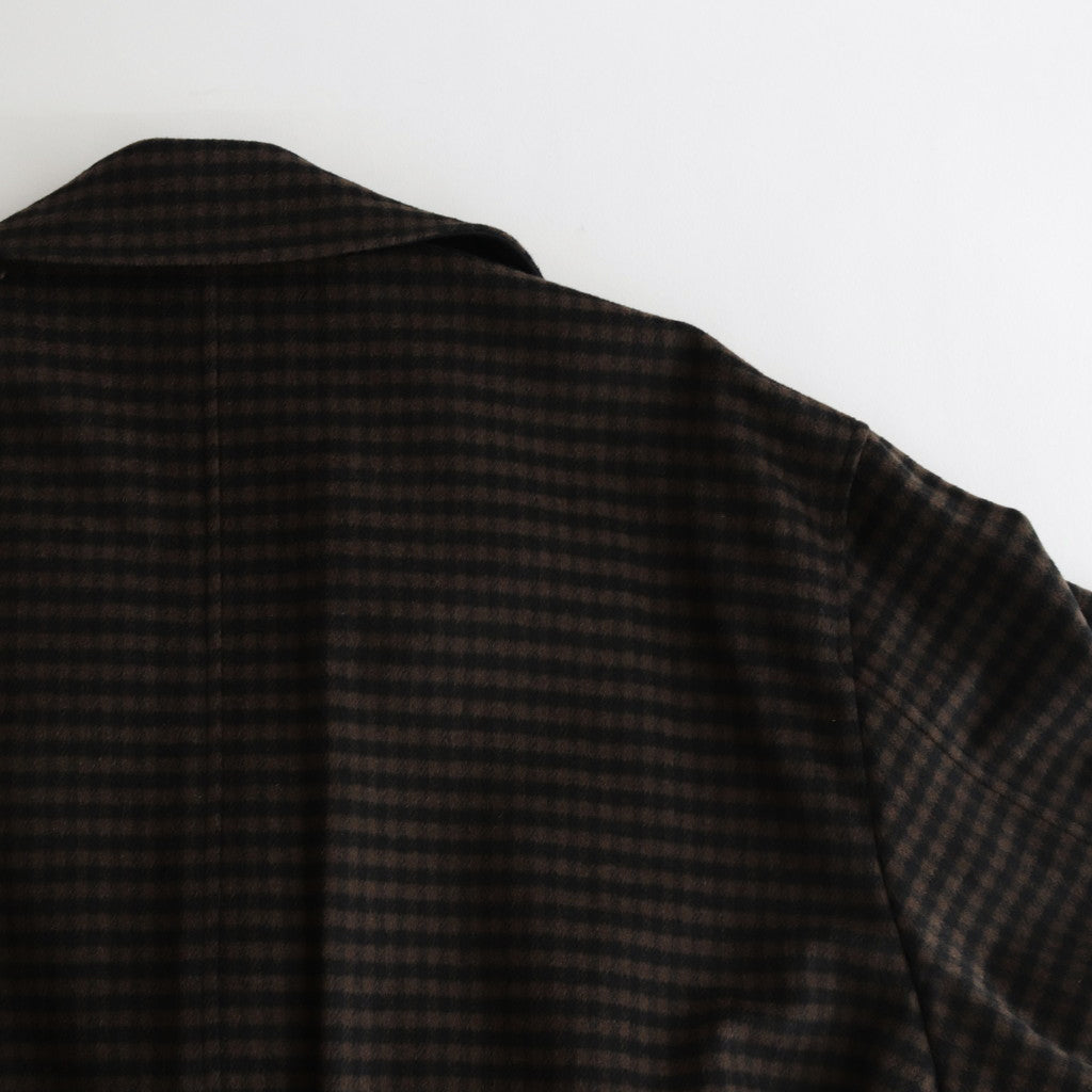 DOUBLE LAPELED DOUBLE BREASTED COAT #GINGHAM x BLACK [ST.603]