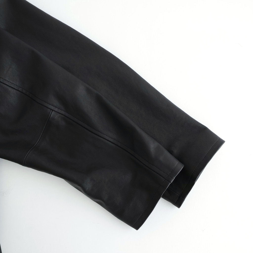 TEXTURED LAMB LEATHER BLOUSON #BLACK [A26SB01BL]