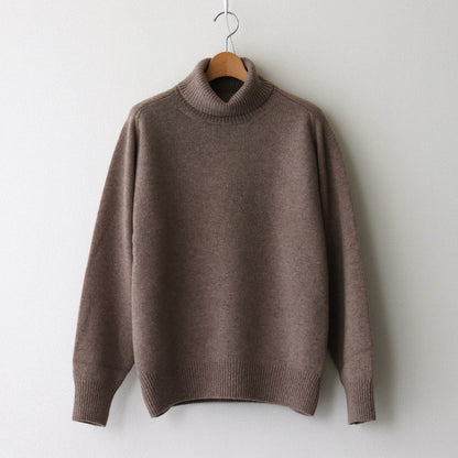 EXTRA FINE WOOL WARM KNIT TURTLE NECK LS #TOP BEIGE [ST.989]