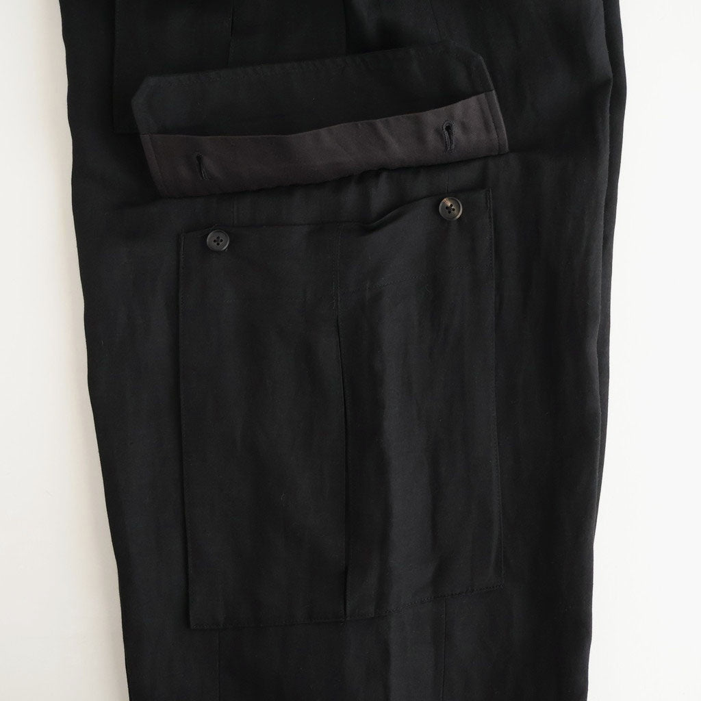 VIS/LI/RA TWILL CARGO TROUSERS #BLACK [ST.1434]