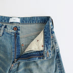 DESTRESSED MODERN DENIM WIDE CUT #FADED INDIGO [26440430]