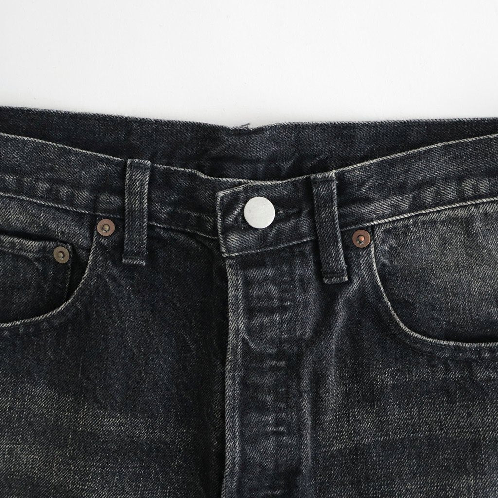 ROUND DENIM PANTS #BLACK [ST.1572]