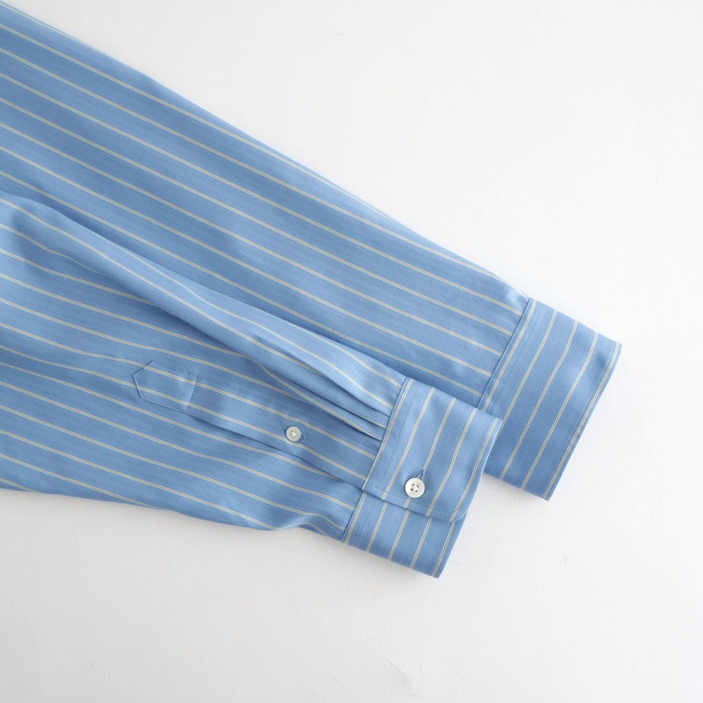 COTTON SILK STRIPE SHIRT #SAX BLUE STRIPE [A26AS01CS]