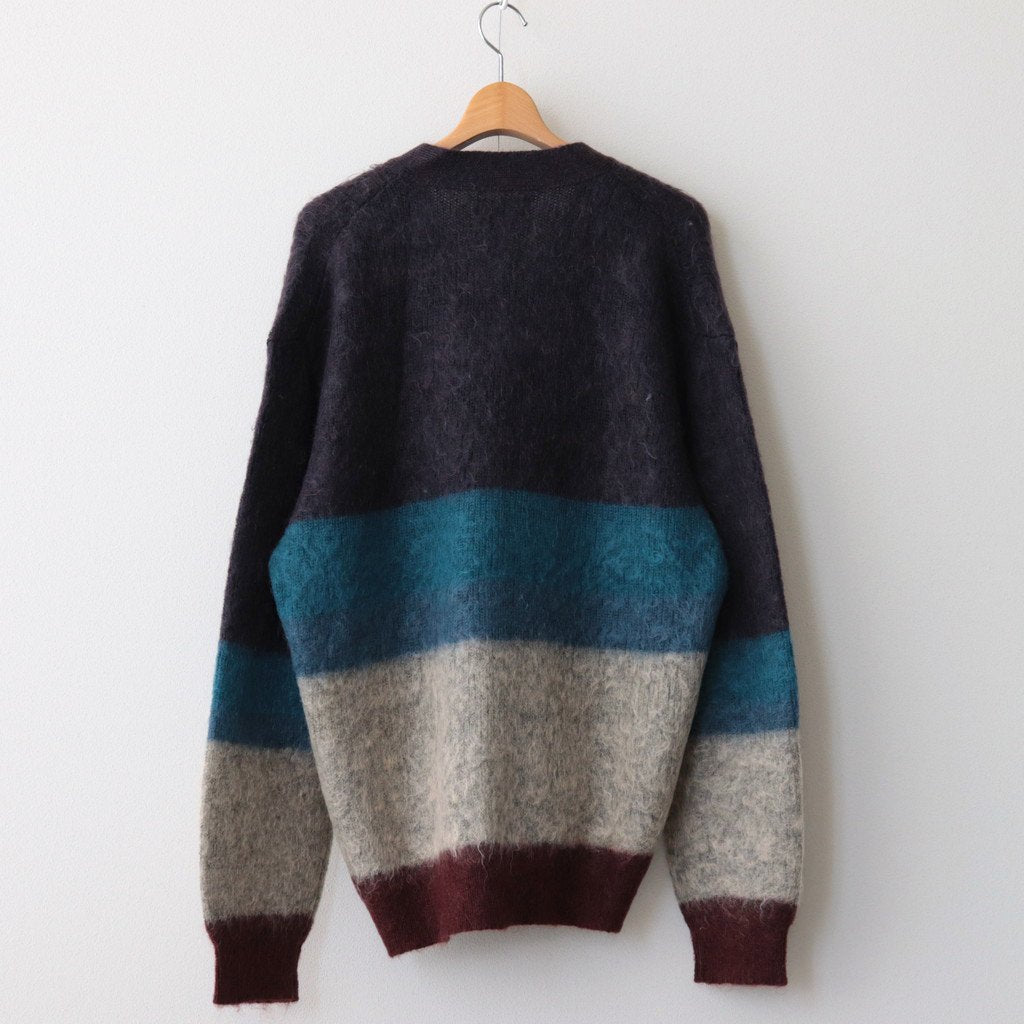 MOHAIR BORDER CARDIGAN #PURPLE [YK23FW0571S]
