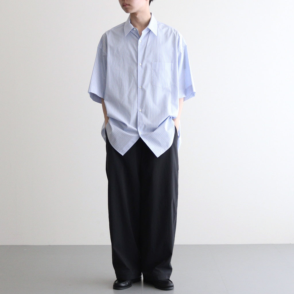SIDOGRAS S/S Oversized Regular Collar Shirt #SAX STRIPE [GM252-50012]