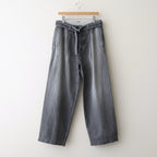 Selvage Denim Belted Pants #BLACK_LIGHT FADE [GU261-40064LB]
